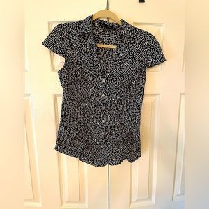 Black and white blouse from Express